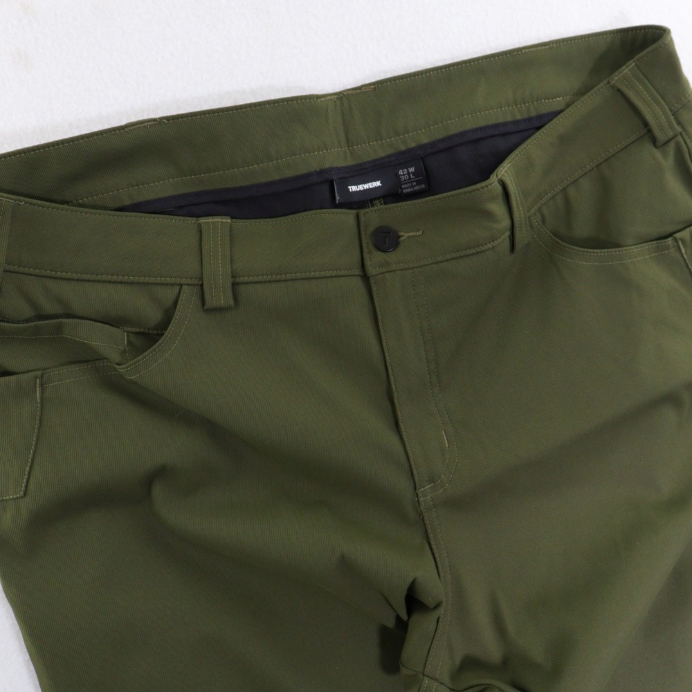 Truewerk EDO Werkpant Men 42x30 Olive Green Stretch Technical Work Utility Pants - Picture 2 of 9